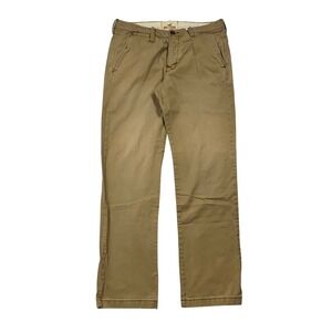 Y2K Hollister Tan Chino Pants Straight Fit Size 32x32 Button Fly 2000s Khaki